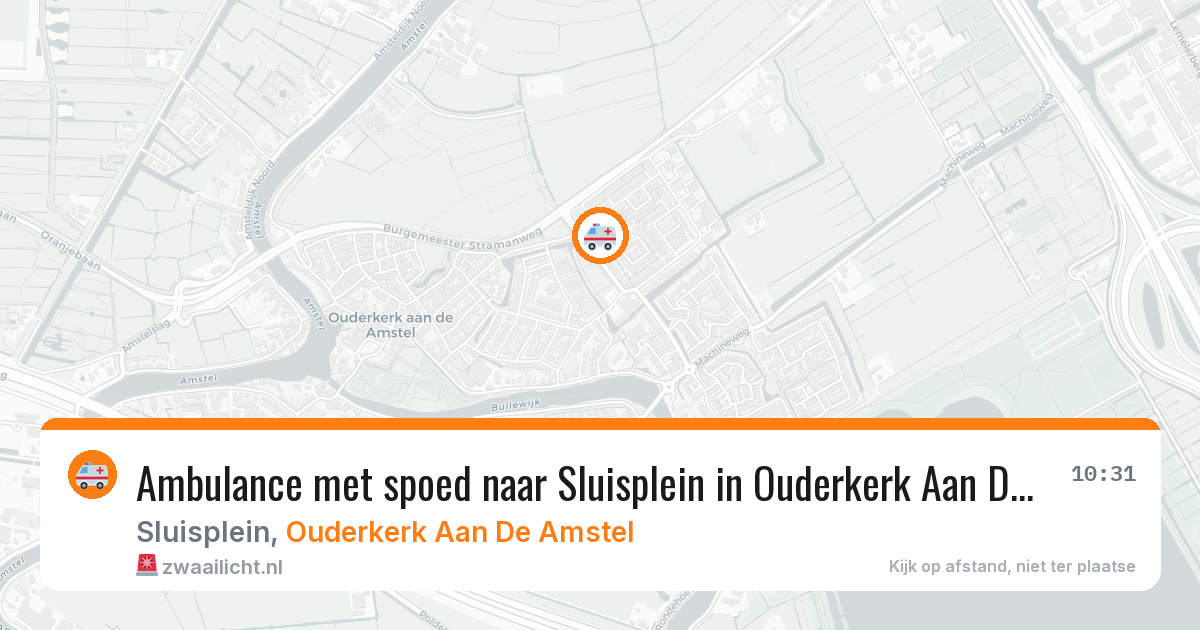 Ambulance met spoed naar Sluisplein in Ouderkerk Aan De Amstel — 11 jul 2026