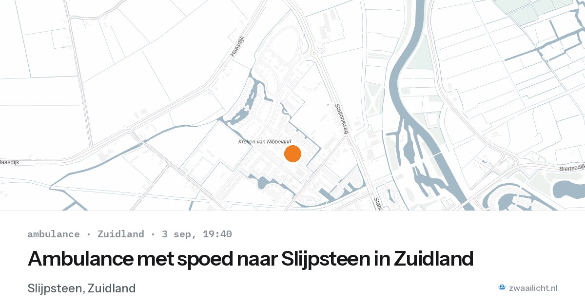 Ambulance met spoed naar Slijpsteen in Zuidland — 3 sep 2026