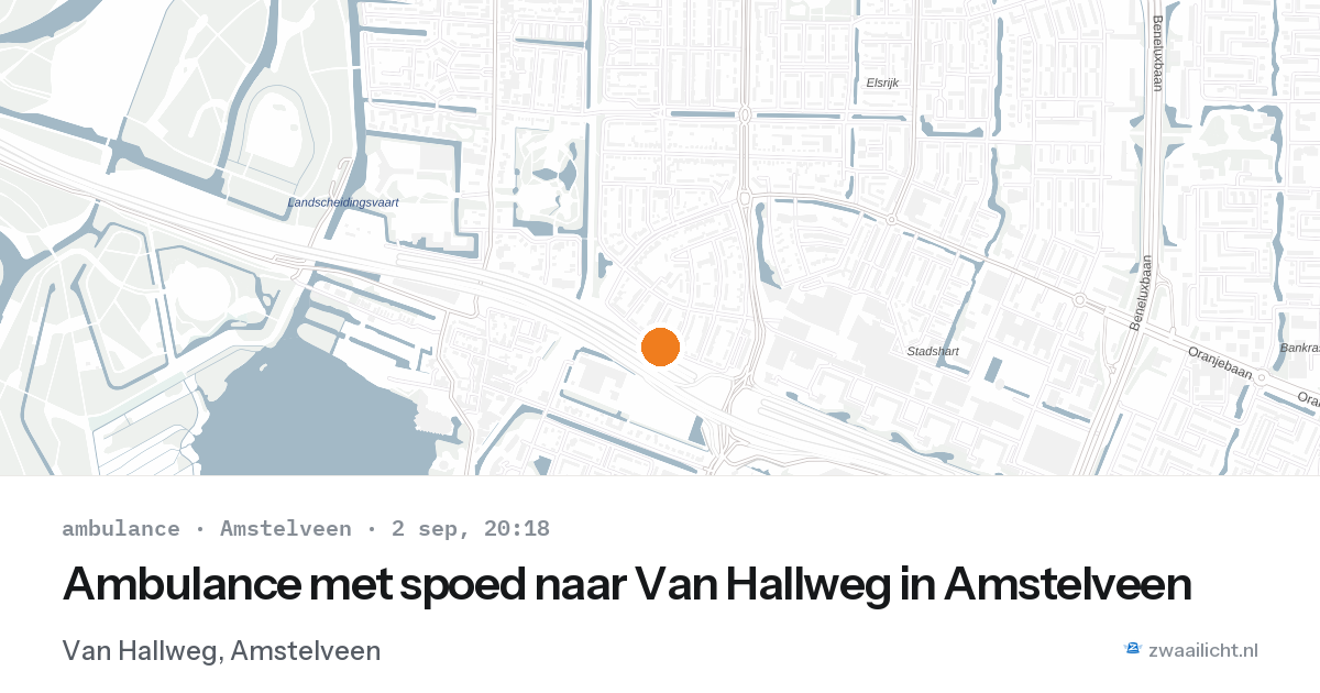 Ambulance met spoed naar Van Hallweg in Amstelveen — 2 sep 2026