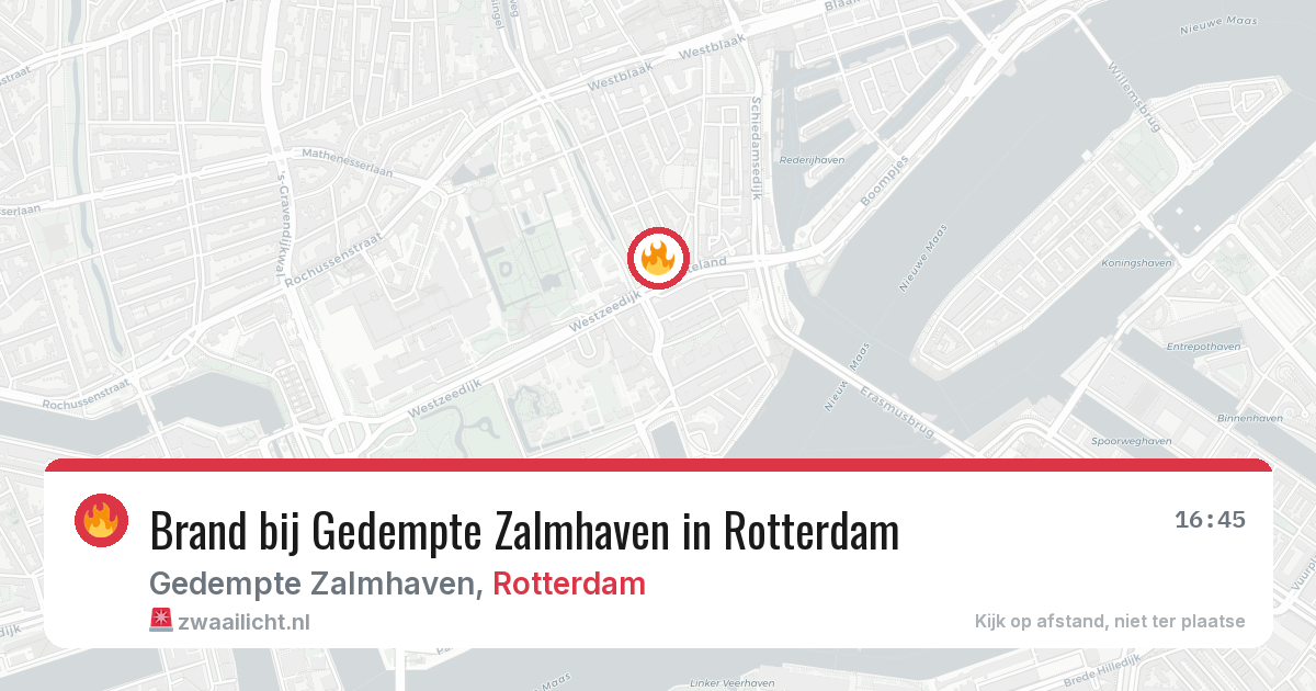 Brand bij Gedempte Zalmhaven in Rotterdam — 8 jul 2026
