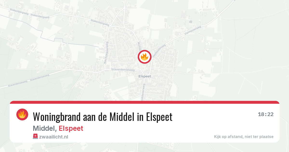 Woningbrand aan de Middel in Elspeet — 20 apr 2026
