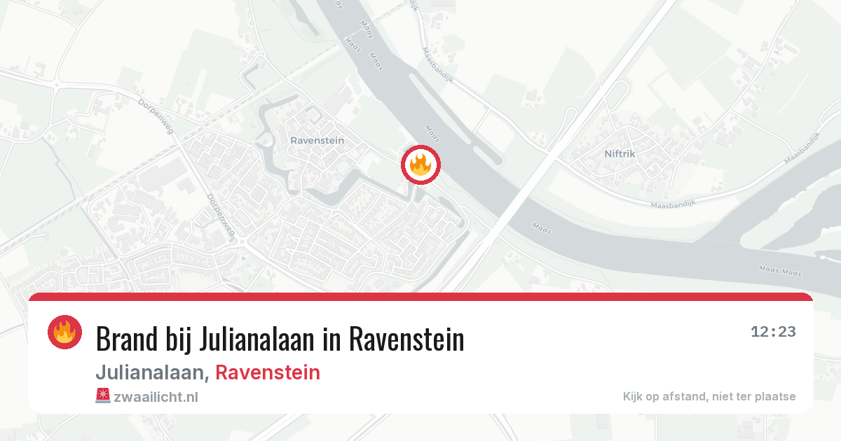 Brand bij Julianalaan in Ravenstein — 15 mrt 2026
