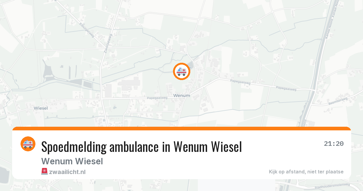 Spoedmelding ambulance in Wenum Wiesel — 20 mei 2026