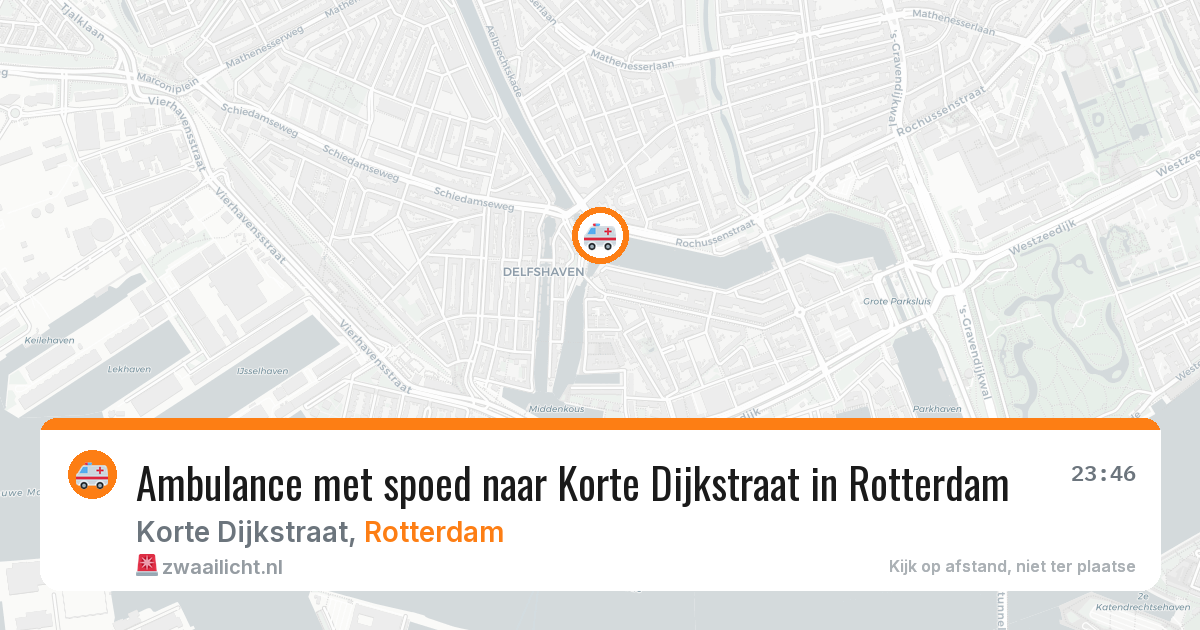 Ambulance met spoed naar Korte Dijkstraat in Rotterdam — 6 aug 2026