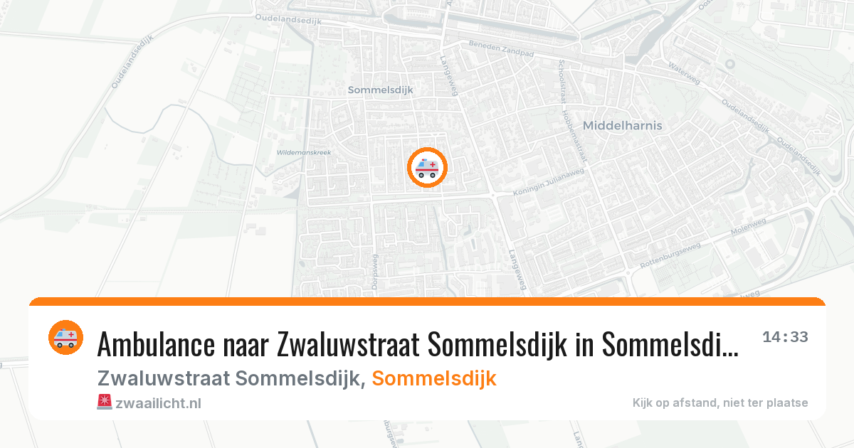 Ambulance naar Zwaluwstraat Sommelsdijk in Sommelsdijk — 7 jul 2026