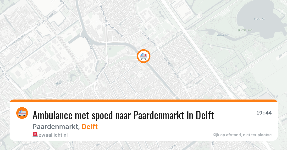Ambulance met spoed naar Paardenmarkt in Delft — 1 aug 2026