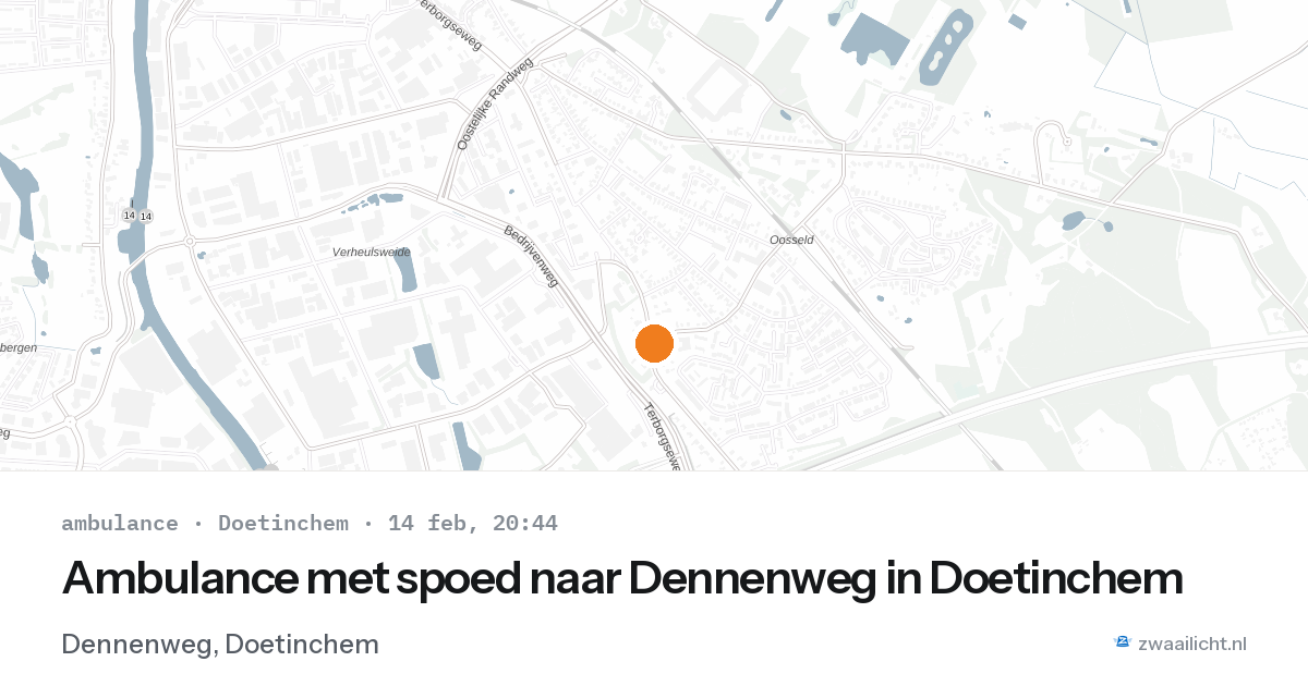 Ambulance met spoed naar Dennenweg in Doetinchem — 14 feb 2026