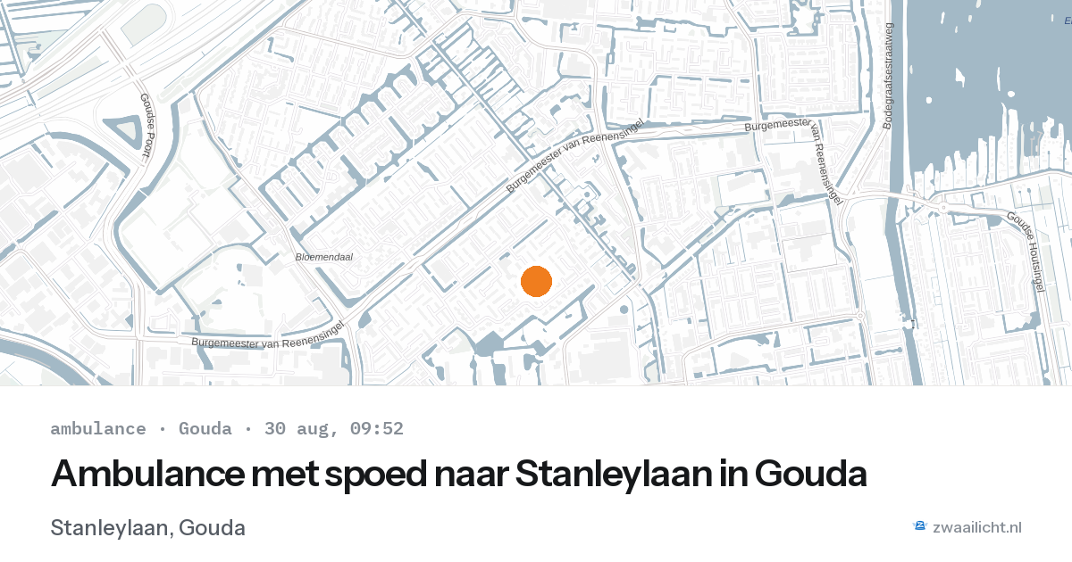 Ambulance met spoed naar Stanleylaan in Gouda — 30 aug 2026