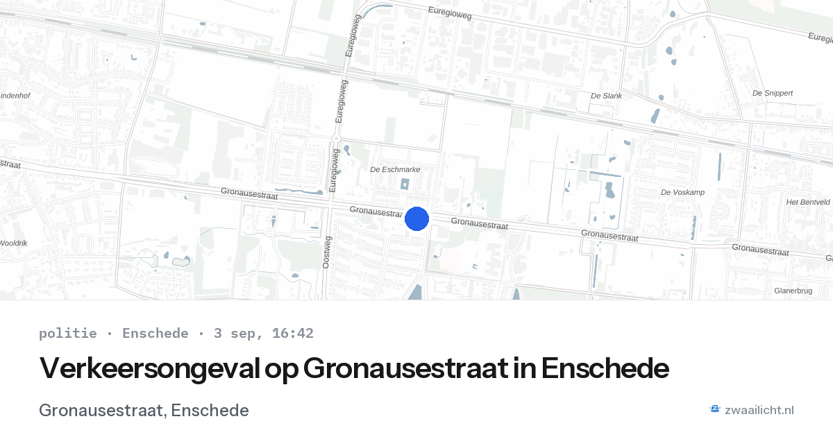 Verkeersongeval op Gronausestraat in Enschede — 3 sep 2026