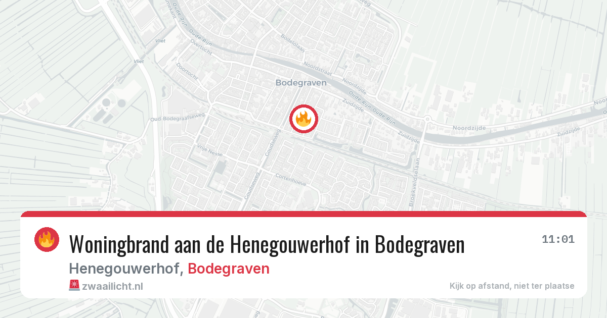 Woningbrand aan de Henegouwerhof in Bodegraven — 21 apr 2026
