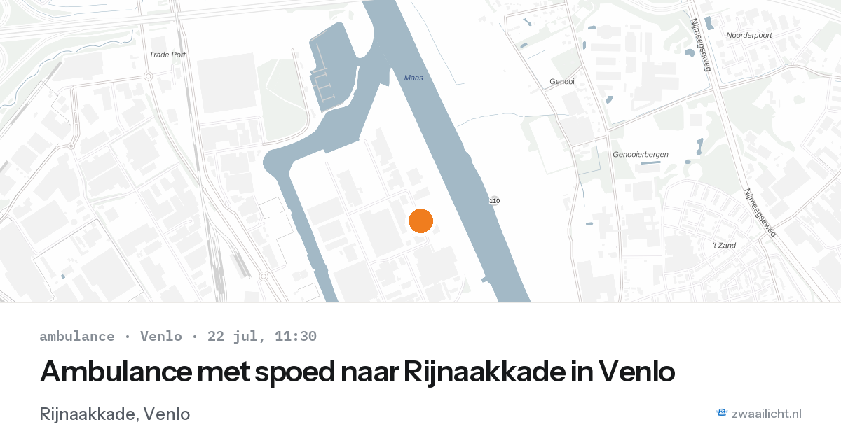 Ambulance met spoed naar Rijnaakkade in Venlo — 22 jul 2026