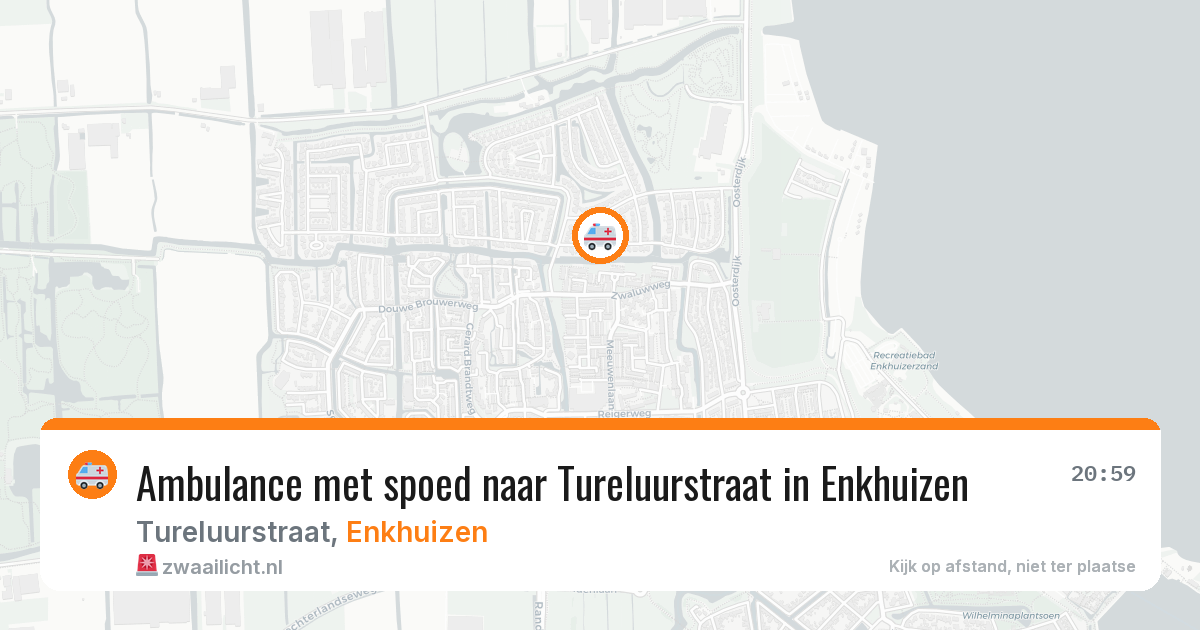 Ambulance met spoed naar Tureluurstraat in Enkhuizen — 12 jun 2026