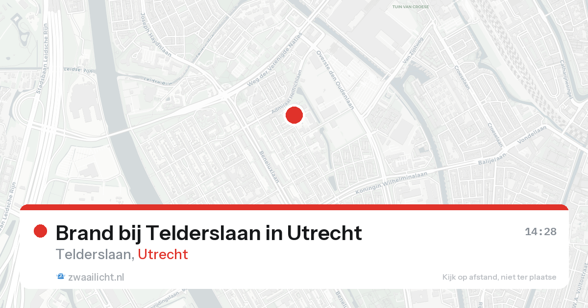 Brand bij Telderslaan in Utrecht — 22 aug 2026