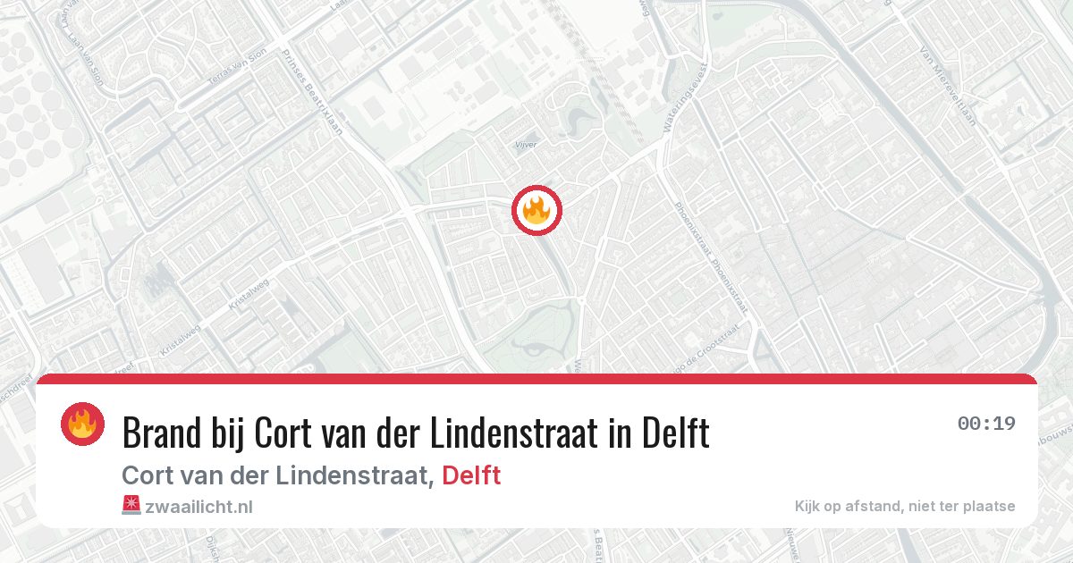 Brand bij Cort van der Lindenstraat in Delft — 2 jun 2026