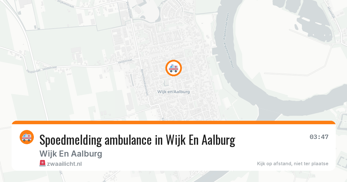 Spoedmelding ambulance in Wijk En Aalburg — 20 apr 2026