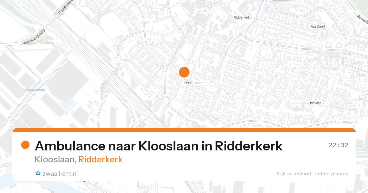 Ambulance naar Klooslaan in Ridderkerk — 23 jul 2026