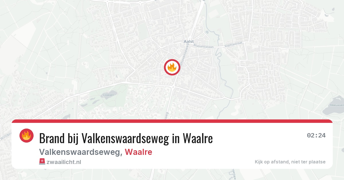 Brand bij Valkenswaardseweg in Waalre — 28 jun 2026