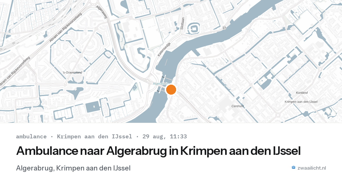 Ambulance naar Algerabrug in Krimpen aan den IJssel — 29 aug 2026