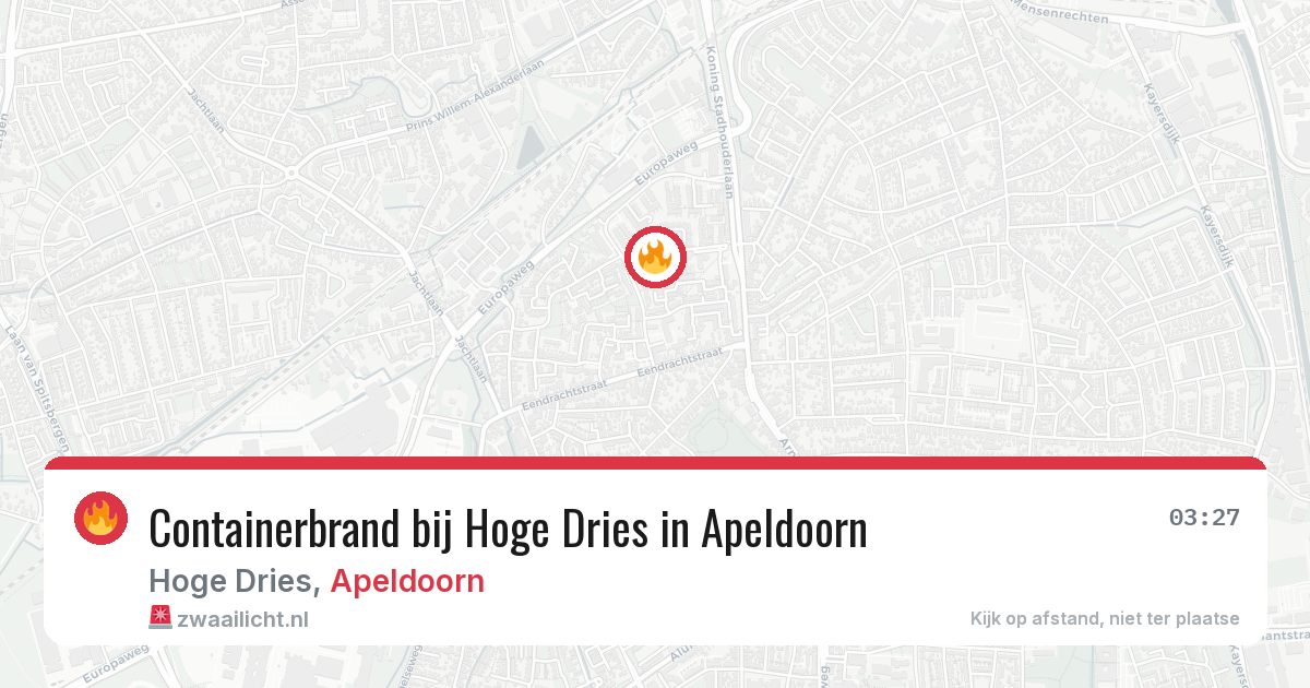 Containerbrand bij Hoge Dries in Apeldoorn — 9 aug 2026