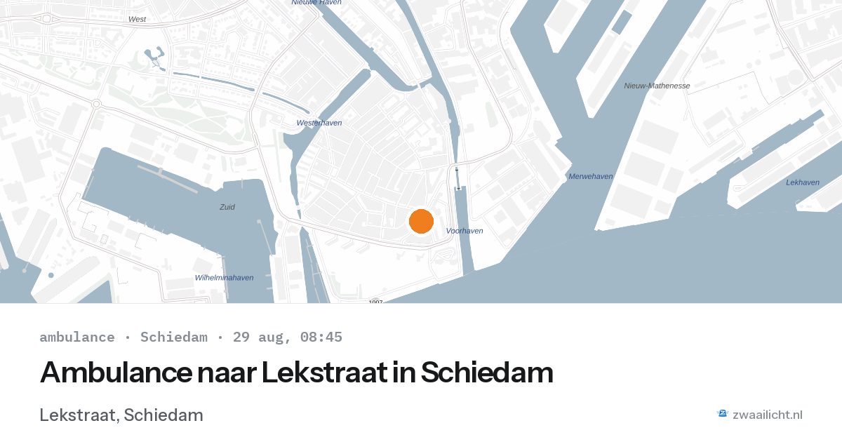 Ambulance naar Lekstraat in Schiedam — 29 aug 2026