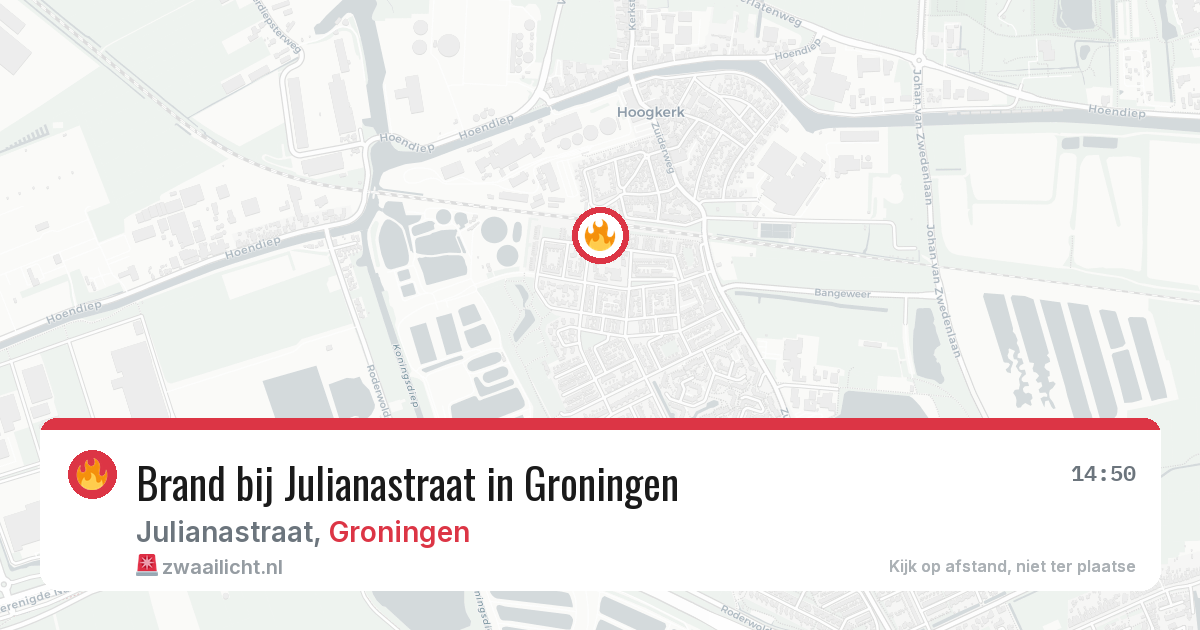 Brand bij Julianastraat in Groningen — 29 jun 2026