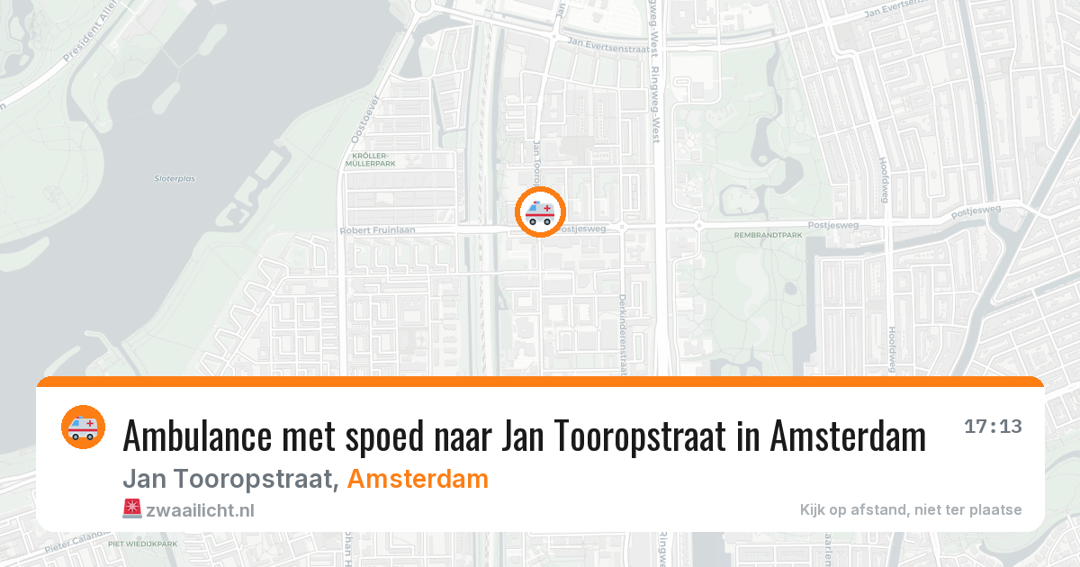 Ambulance met spoed naar Jan Tooropstraat in Amsterdam — 13 apr 2026