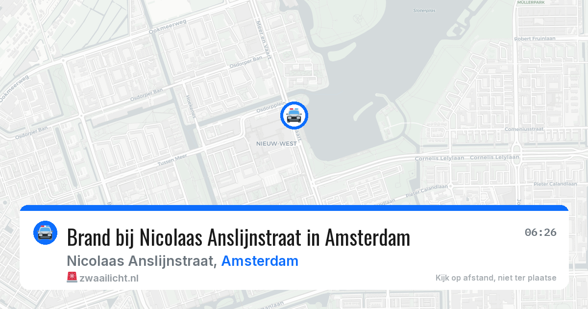Brand bij Nicolaas Anslijnstraat in Amsterdam — 6 mei 2026