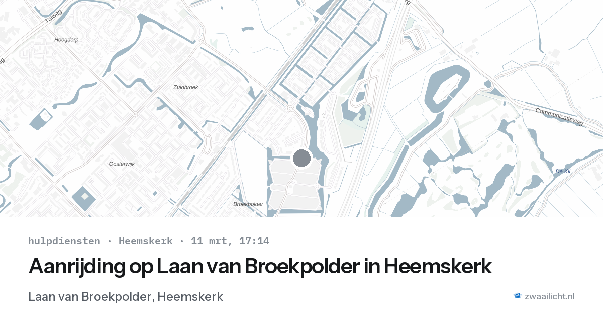 Aanrijding op Laan van Broekpolder in Heemskerk — 11 mrt 2026