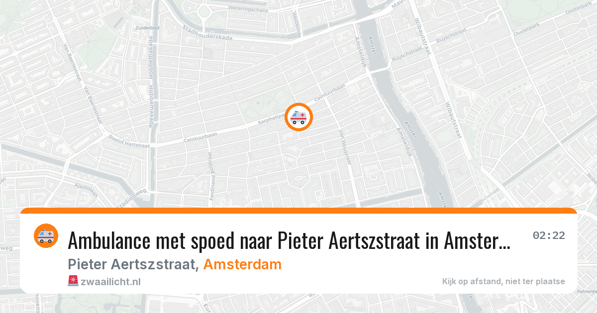 Ambulance met spoed naar Pieter Aertszstraat in Amsterdam — 6 mrt 2026