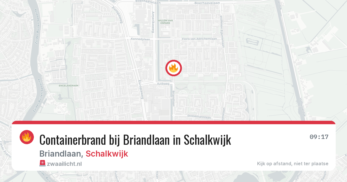 Containerbrand bij Briandlaan in Schalkwijk — 5 jul 2026