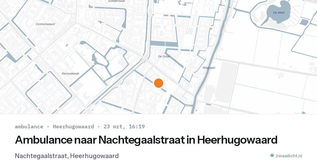 Ambulance naar Nachtegaalstraat in Heerhugowaard — 23 mrt 2026