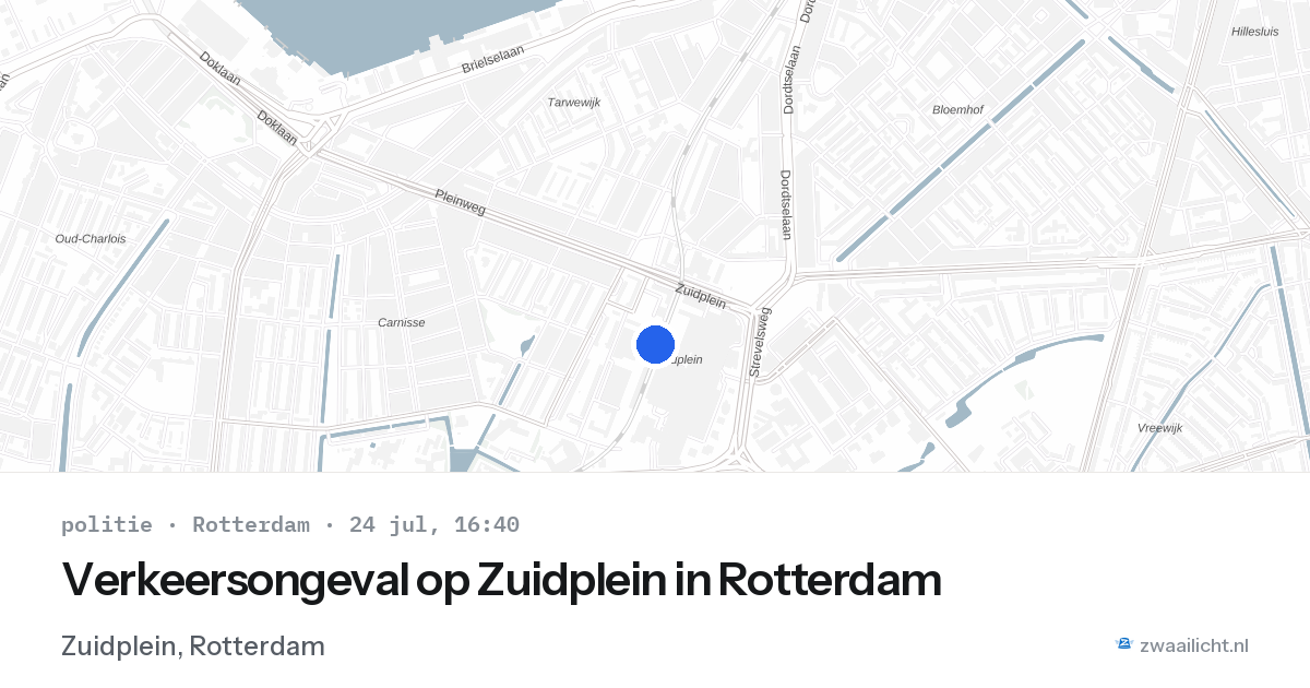 Verkeersongeval op Zuidplein in Rotterdam — 24 jul 2026