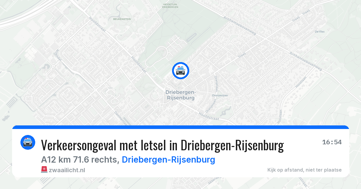 Verkeersongeval met letsel in Driebergen-Rijsenburg — 20 mrt 2026