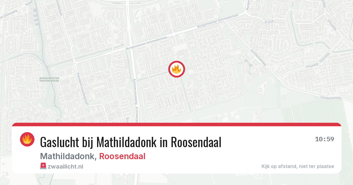 Gaslucht bij Mathildadonk in Roosendaal — 1 apr 2026