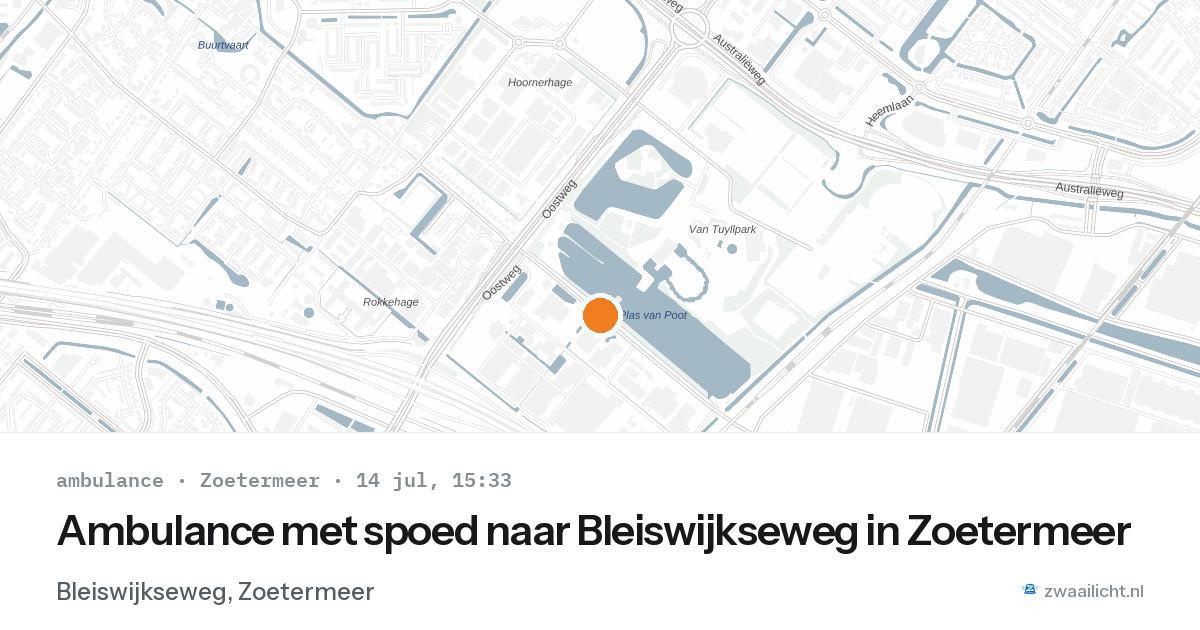 Ambulance met spoed naar Bleiswijkseweg in Zoetermeer — 14 jul 2026