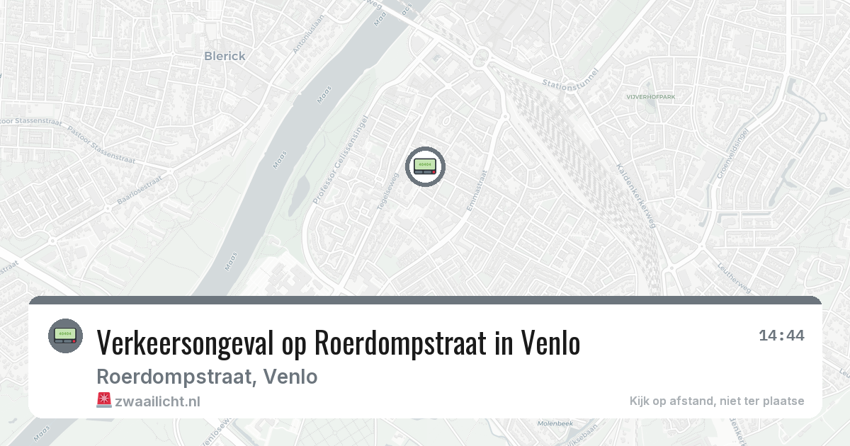 Verkeersongeval op Roerdompstraat in Venlo — 12 jun 2026