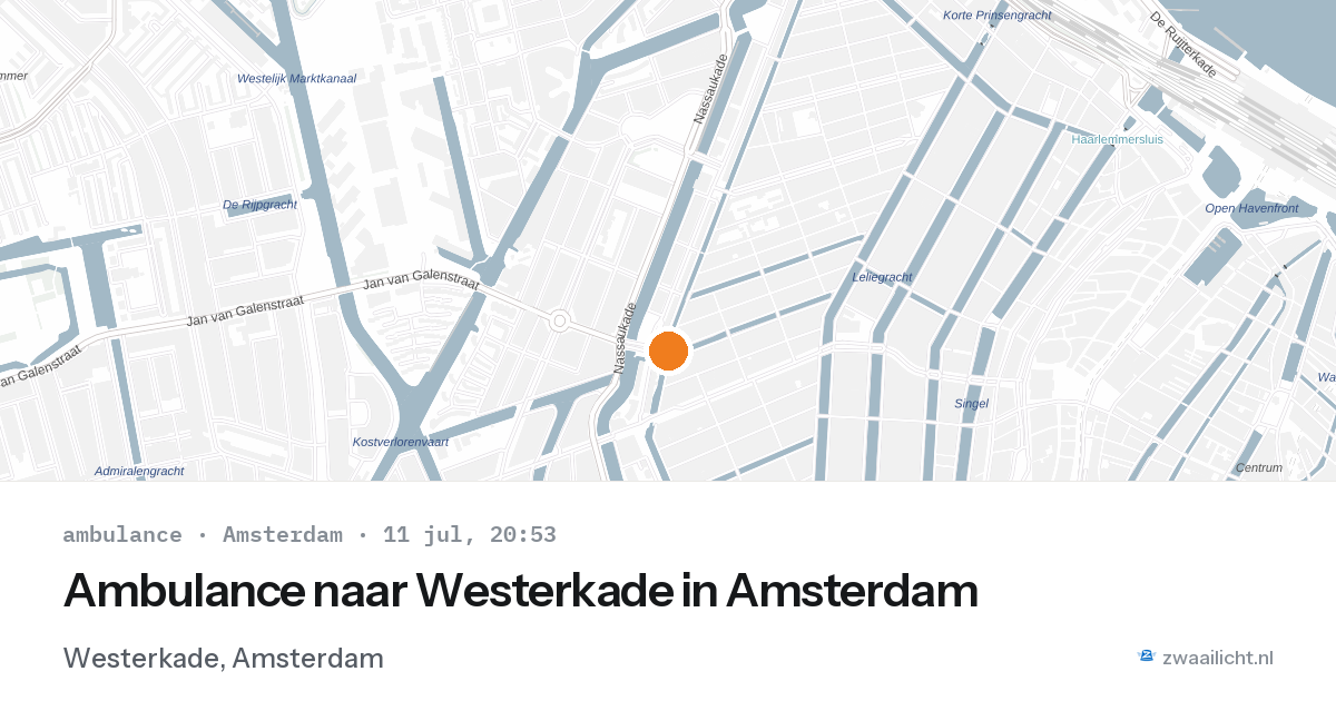 Ambulance naar Westerkade in Amsterdam — 11 jul 2026
