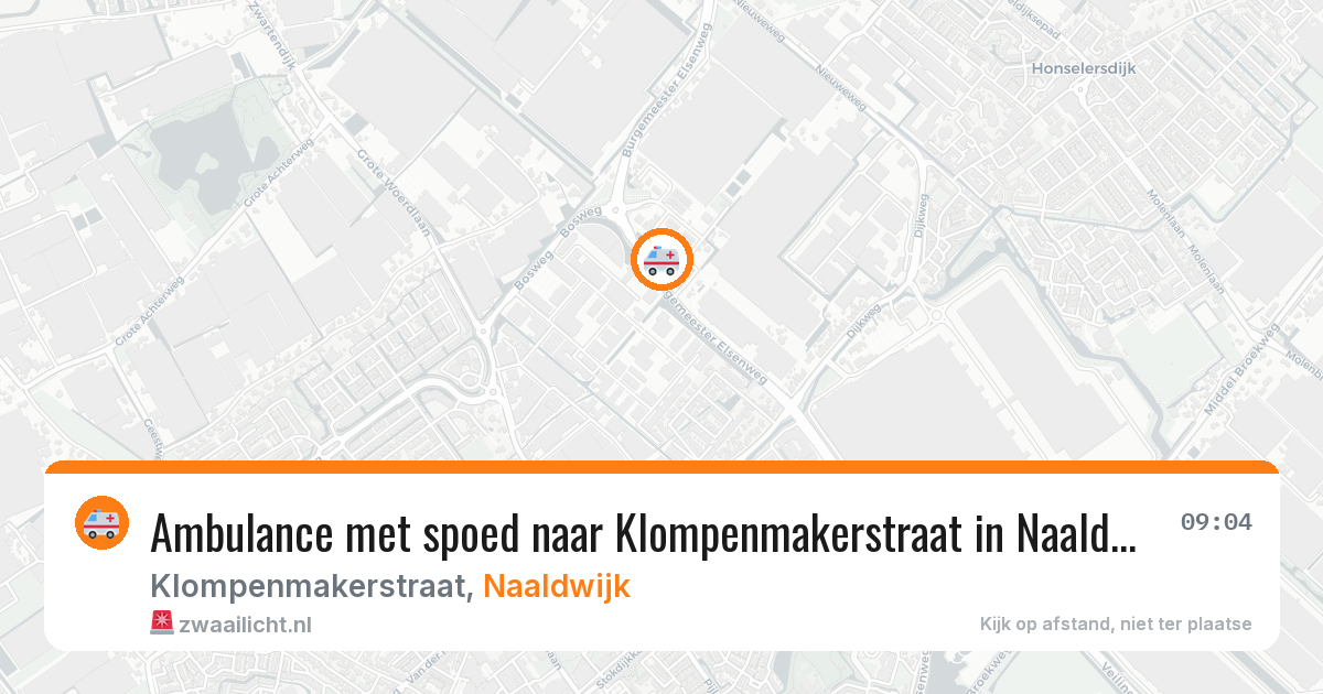 Ambulance met spoed naar Klompenmakerstraat in Naaldwijk — 10 jul 2026