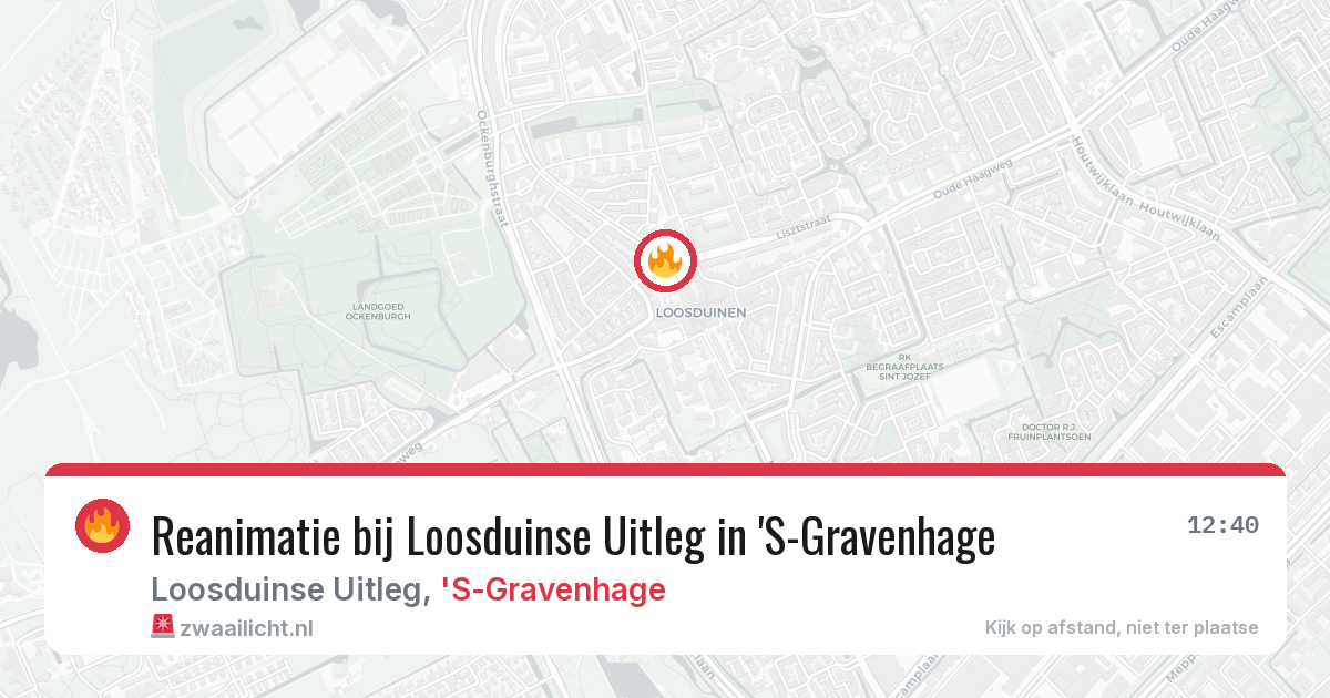Reanimatie bij Loosduinse Uitleg in 'S-Gravenhage — 14 jun 2026
