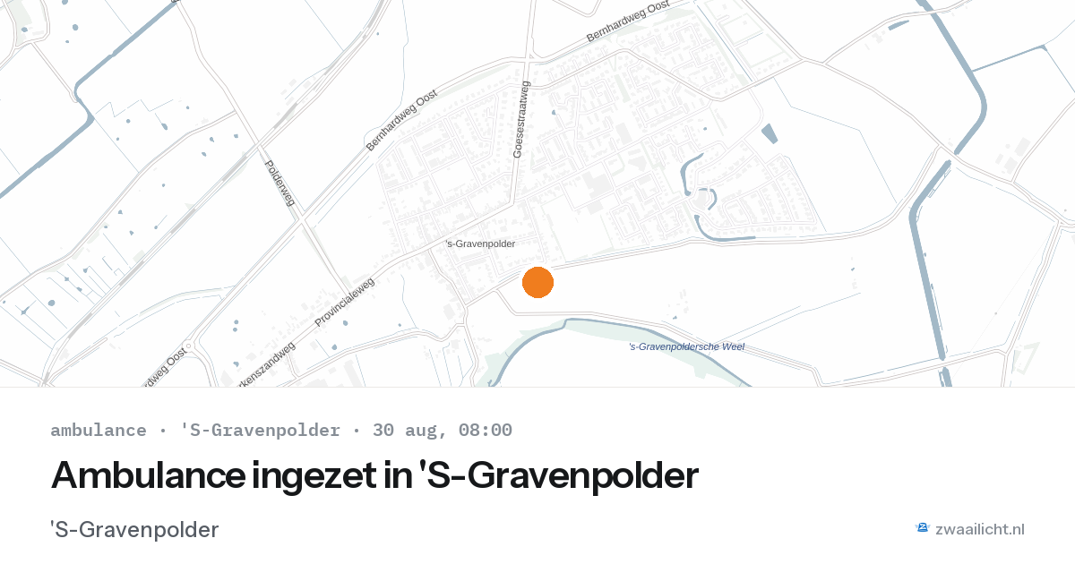 Ambulance ingezet in 'S-Gravenpolder — 30 aug 2026
