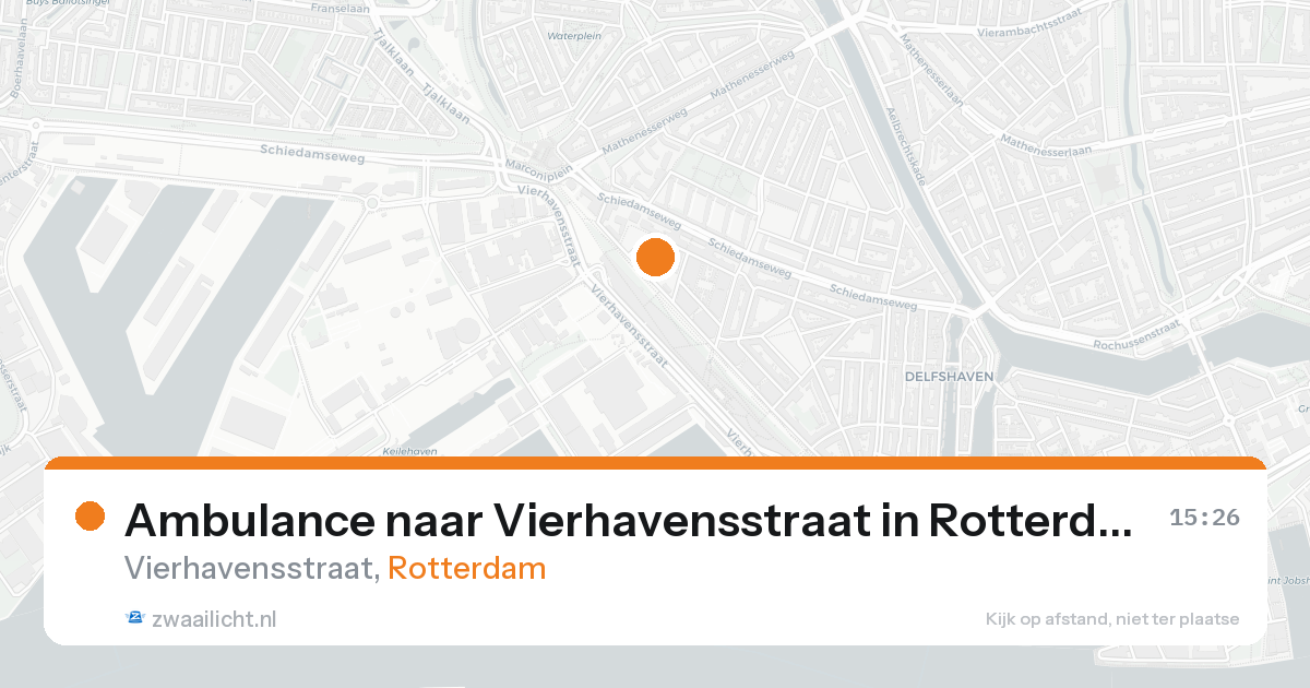 Ambulance naar Vierhavensstraat in Rotterdam — 20 aug 2026