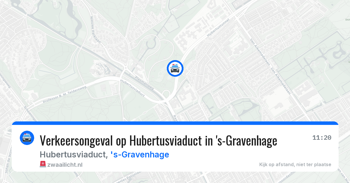 Verkeersongeval op Hubertusviaduct in 's-Gravenhage — 29 jun 2026
