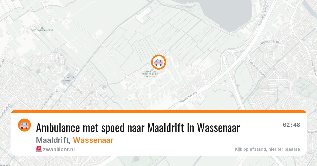 Ambulance met spoed naar Maaldrift in Wassenaar — 1 jun 2026