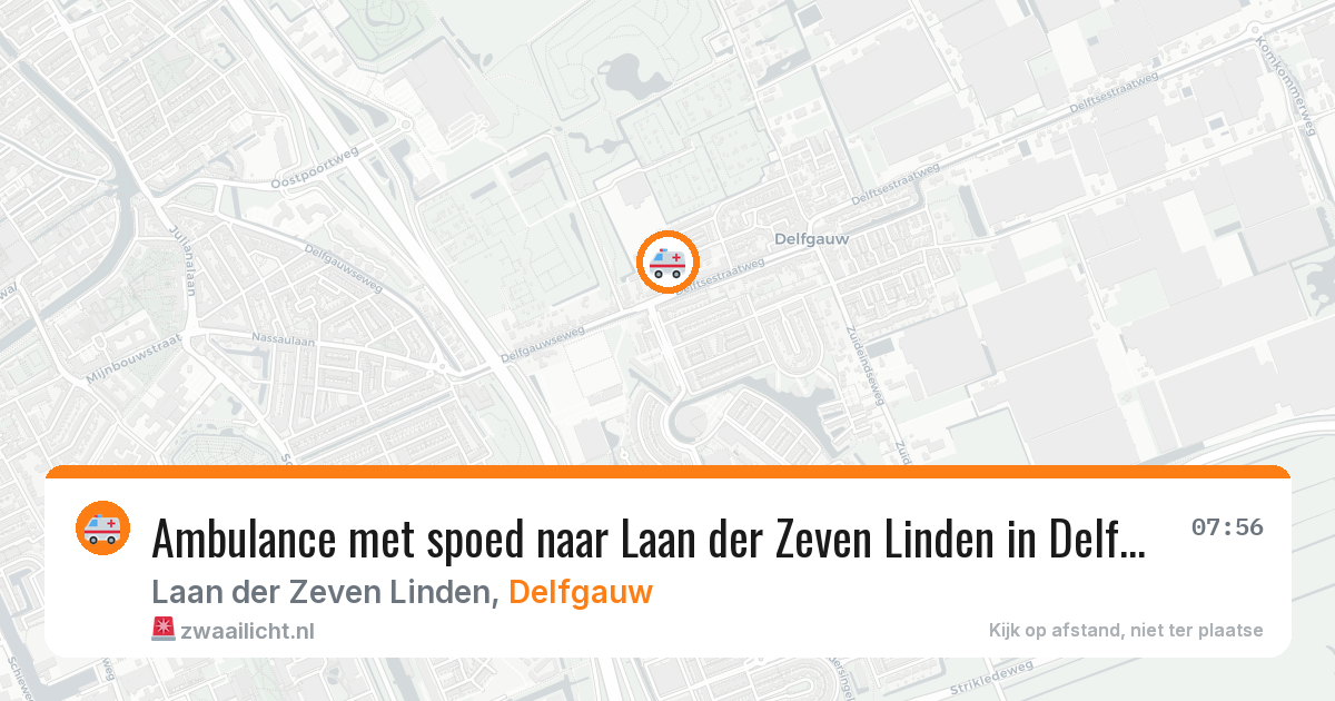 Ambulance met spoed naar Laan der Zeven Linden in Delfgauw — 11 mei 2026