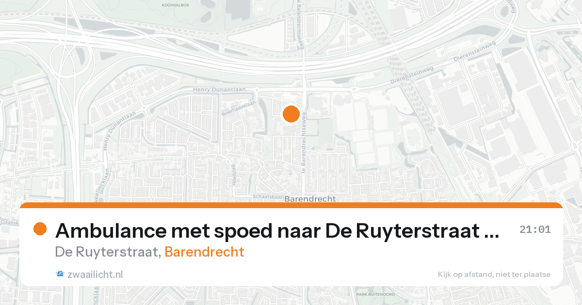 Ambulance met spoed naar De Ruyterstraat in Barendrecht — 5 jun 2026
