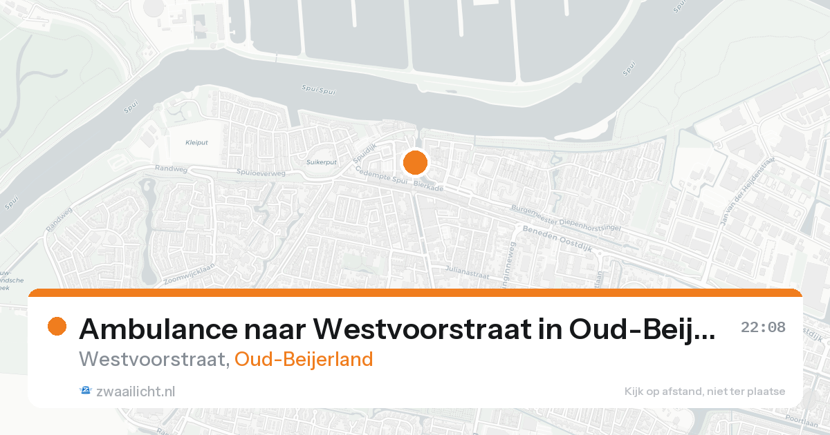 Ambulance naar Westvoorstraat in Oud-Beijerland — 20 aug 2026