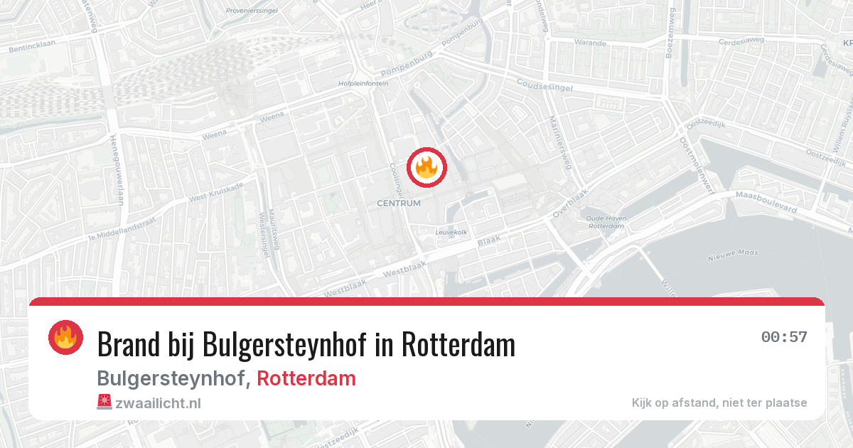 Brand bij Bulgersteynhof in Rotterdam — 15 jun 2026