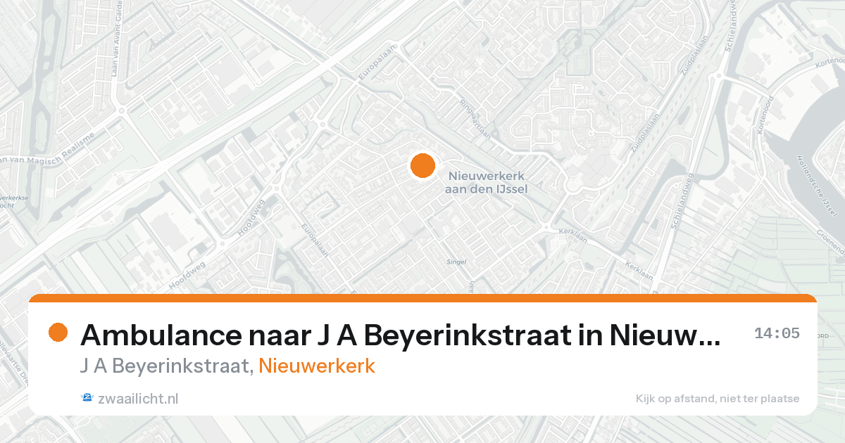 Ambulance naar J A Beyerinkstraat in Nieuwerkerk — 18 aug 2026