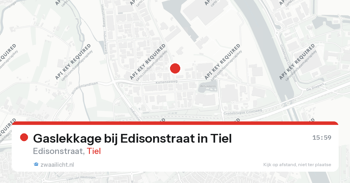 Gaslekkage bij Edisonstraat in Tiel — 26 aug 2026