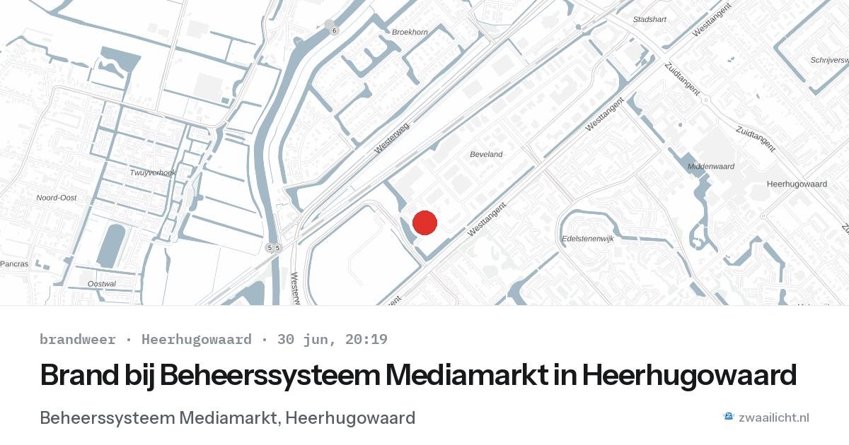 Brand bij Beheerssysteem Mediamarkt in Heerhugowaard — 30 jun 2026